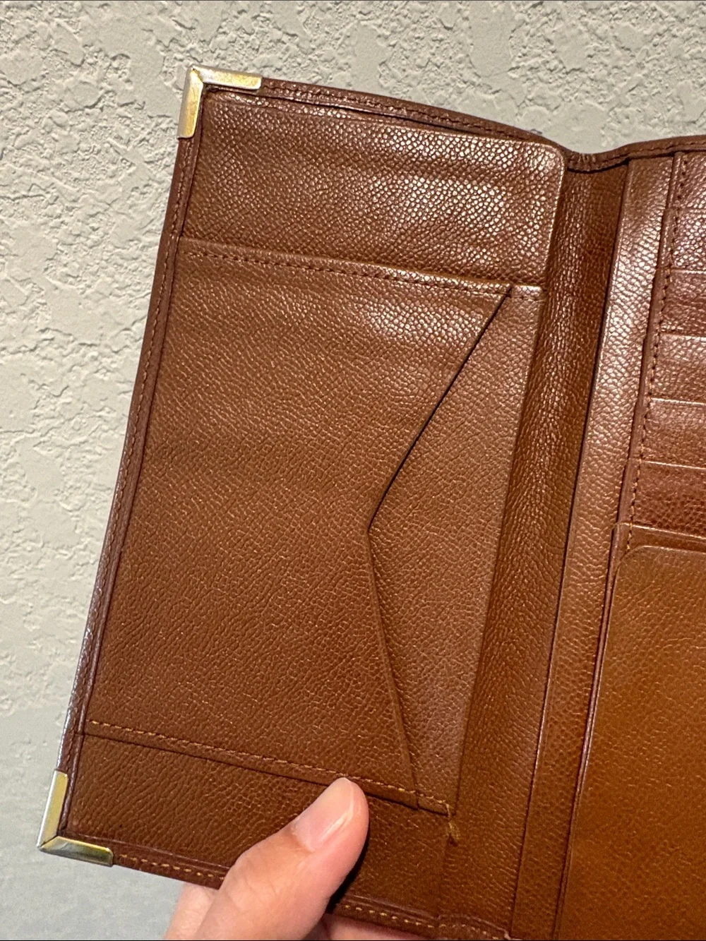 Saint Laurent YSL Brown Leather Long Bifold Holder